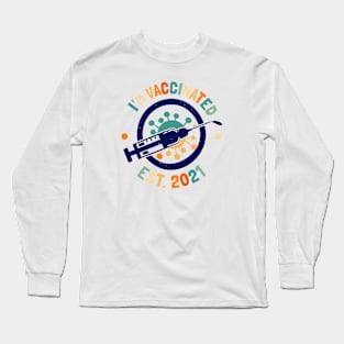 I'm Vaccinated Retro Colors Long Sleeve T-Shirt